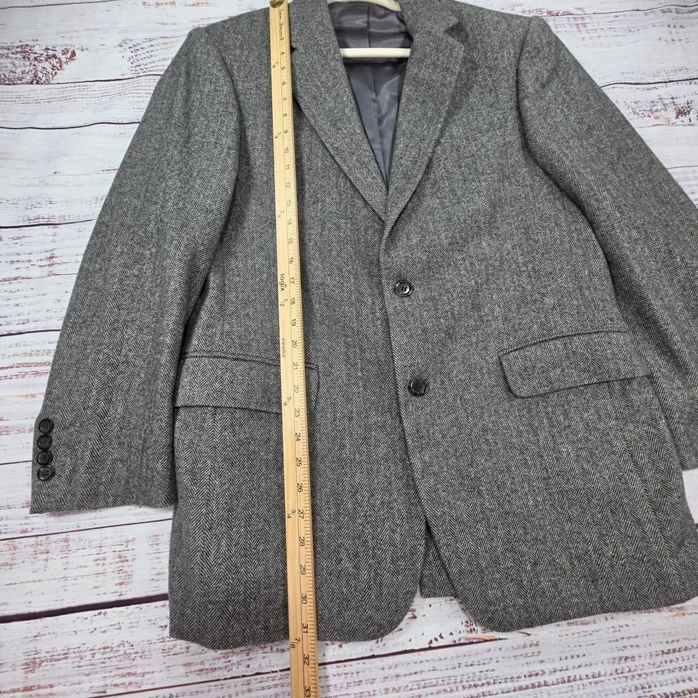 Chereskin Sport Coat Mens 42R Grey Excellent Herringbone Camel Hair Blend Blazer